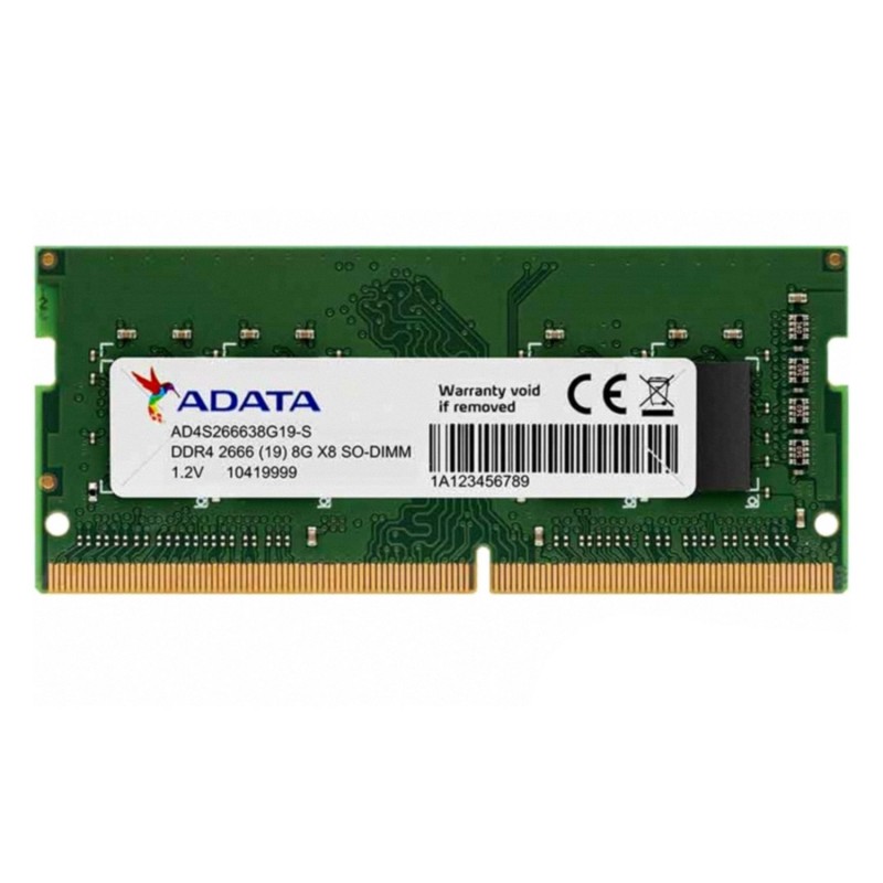 So-dimm Adata 8gb Pc-2666 Ddr4 Pc4-21300 Ad4s266638g19-s