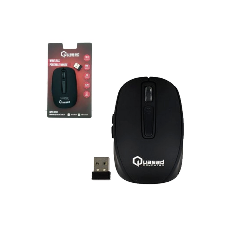 Mouse Quasad Qm-850blk Wireless Recargable Usb Negro