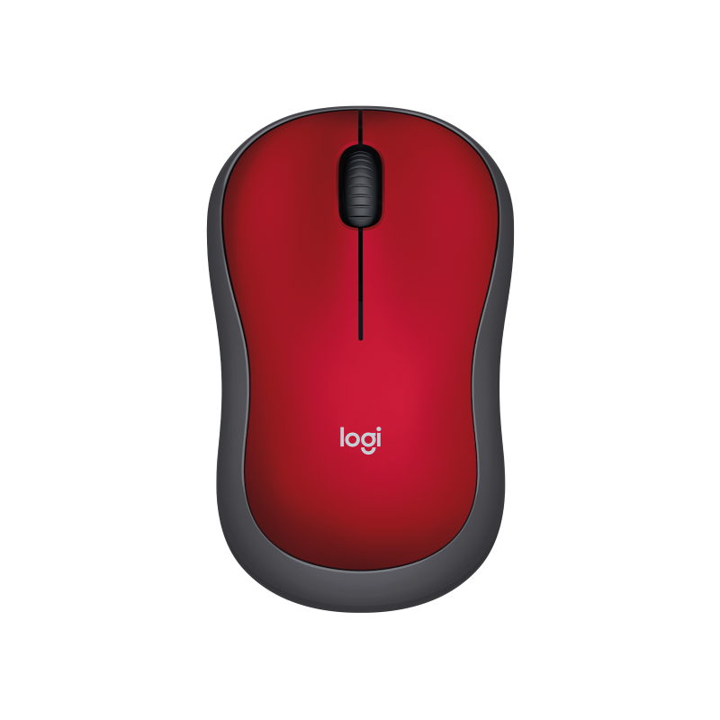 Mouse Logitech M185 Rojo-negro Wireless Usb Plug And Play
