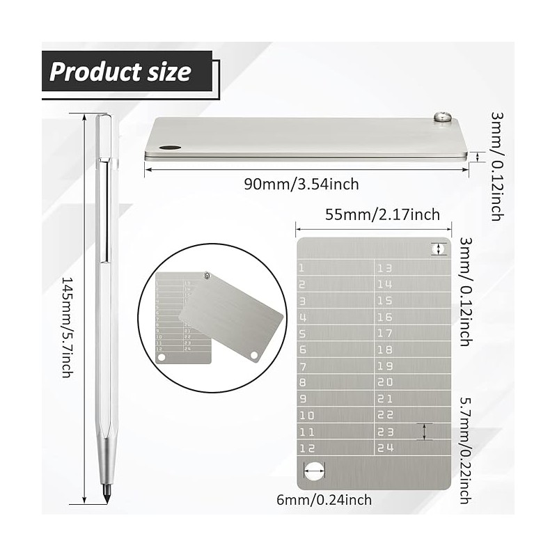 KIT HOTOP METÁLICO (2 PLACAS + BOLÍGRAFO DE MARCADO)