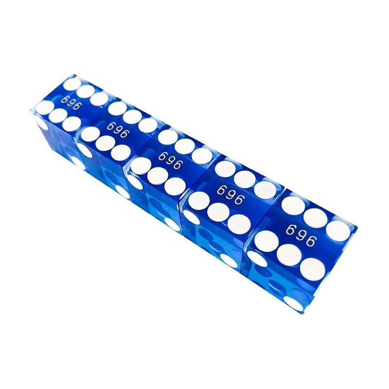 Juego de 5 dados de casino serializados de precisión 19 mm bordes afilados