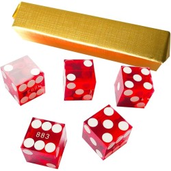 Juego de 5 dados de casino serializados de precisión 19 mm bordes afilados