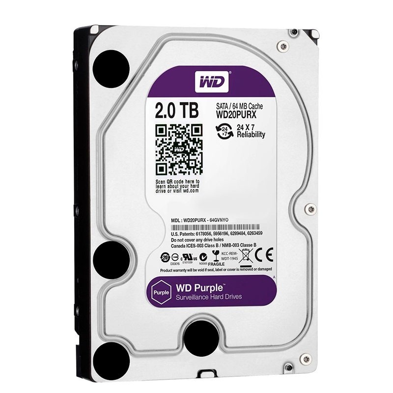 Disco Duro Western Digital Interno 2tb 5400rpm 3.5inc.24-7 256mb Cache 3y Purple