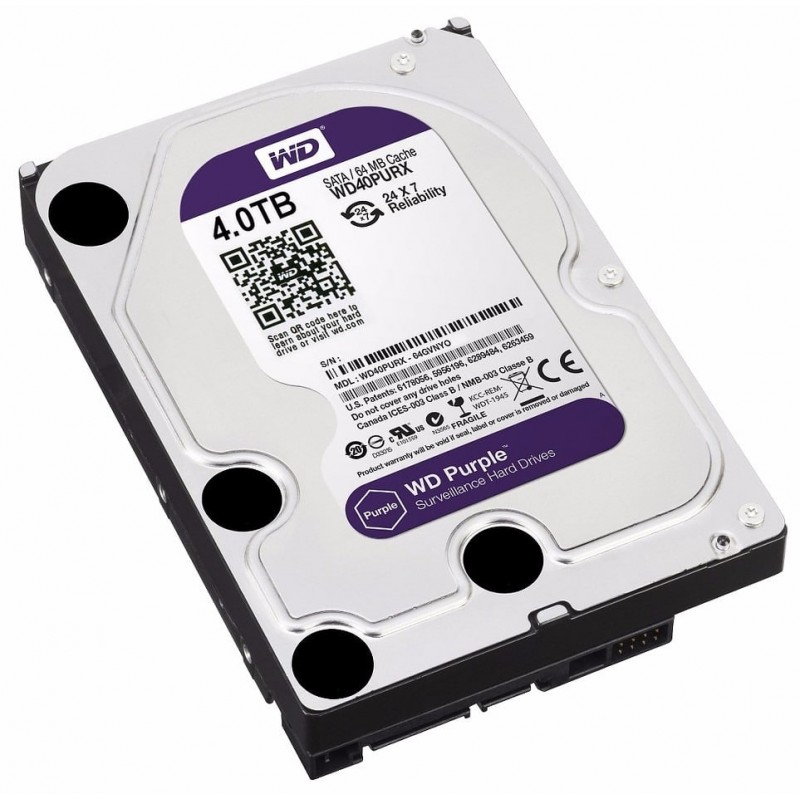 Disco Duro Western Digital 4tb-interno-purple-5400rpm-3.5inc.-24-7-256mb Cache 3y Purple