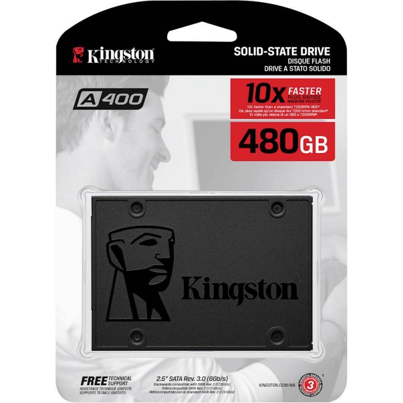 Ssd Kingston 480gb A400 Sata 3 2.5inc. For Pc O Notebook 7mm